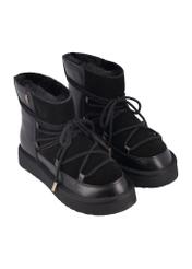 Black women's snow boots BUTYD-1221-9J(Z26), diagonal product view on a white background.