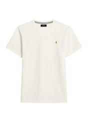 Cream cotton men's t-shirt TSHMT-0136-0B(W26) - front product view, on a white background.