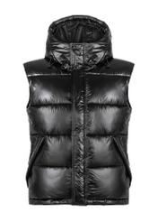 Black men's vest with hood KAMMT-0005-99(Z24)-04