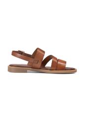 Women's leather sandals in cognac color BUTYD-1152-1F(W26), side view of the product on a white background.