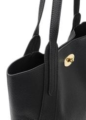 Black large women's shopper handbag TOREC-1142-9I(W26), close-up of the product detail on a white background.