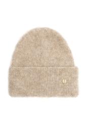 Beige woolen women's hat CZADT-0212-1B(Z26), front product view on white background.