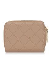 Small beige women's wallet with monogram POREC-0349-81(Z24)-02