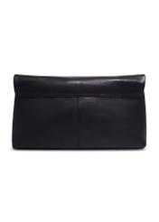 Women's leather handbag in black color TORES-1375-99(Z26), product view from the back on a white background.