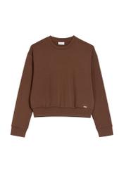 Brown women's sweatshirt BLZDT-0119-1H(Z26) - front product view, on white background.