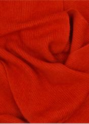 Orange women's scarf with a wool blend SZADT-0202-3C(Z26), close-up of the product material on a white background.