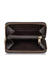 Women's dark brown leather wallet PORES-0901-90(Z23)-04