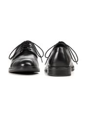Black men's leather shoes BUTYM-0512-99(Z25), front and back product view on white background.