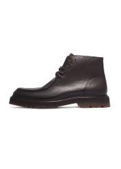 Men's dark brown leather ankle boots BUTYM-0572-1I(Z26), side view of the product on a white background.
