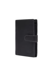Black men's leather wallet PORMS-0704-99(Z26) - diagonal product view, on a white background.