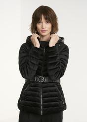 Women's autumn jacket with hood KURDT-0392-99(Z22)-01