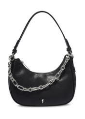 Black women's hobo bag with jewelry accent TOREC-1326-99(Z26), front product view on a light background.