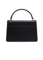 Black small women's handbag with decoration TORES-1393-99(Z26), product view from the back on a white background.