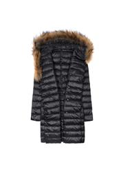 Women's black down jacket with hood KURDT-0131-99(Z20)-05