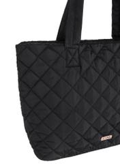 Black nylon women's bag TOREN-0224A-99(Z25), close-up of the product detail on a white background.