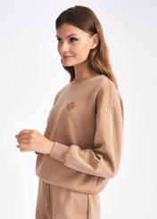 Beige women's sweatshirt with logo BLZDT-0082-81(Z22)-02