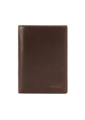 Men's brown leather wallet PORMS-0672-89(Z25), front view of the product on a white background.