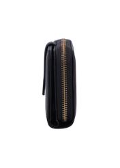 Black large women's wallet POREC-0444-99(Z26), side view of the product on a white background.