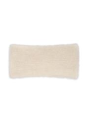 Cream headband with wool CZADT-0236-0A(Z26) - product view from the back, on a white background.
