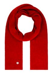 Red women's scarf with viscose SZADT-0222-4B(Z26), front view of the product on a white background.