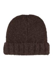 Brown women's wool blend hat CZADT-0233-1I(Z26), product view from the back on a white background.