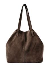 Dark brown leather women's handbag TORES-1252-1I(W26) - front product view, on a white background.