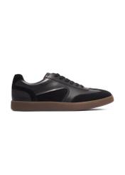 Black leather sports shoes BUTYM-0573-9J(Z26), side view of the product on a white background.