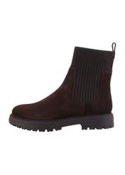 Women's brown suede Chelsea boots BUTYD-1194-1I(Z26), product view from the side on a white background.