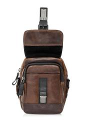 Brown leather men's bag with flap TORMS-0105B-79(Z24)-02