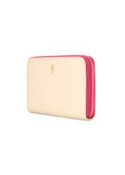 Medium women's leather wallet PORES-0981-0P(W26), diagonal product view on white background.