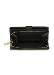 Black women's wallet with embossed pattern POREC-0391A-99(Z25), product view inside on white background.