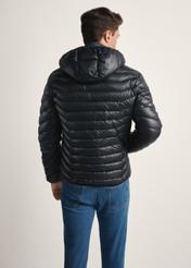 Men's jacket in black KURMT-0380-99(Z25), product view from the back on the model, half of the silhouette visible.