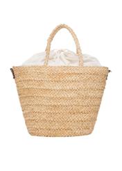 Women's straw shopper bag TOREC-0939-1E(W26), product view from the back on a white background.