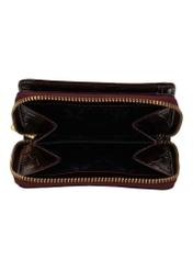 Burgundy women's croco wallet PORES-0888B-4D(Z26), product view inside on white background.