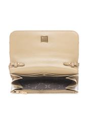 Small beige leather women's handbag TORES-1043-1B(W26) - product view from above, on a white background.