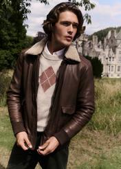 Men's woolen sweater with diamond pattern SWEMT-0216-1A(Z26)