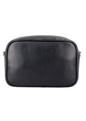 Black quilted women's handbag TOREC-1313-99(Z26), product view from the back on a white background.
