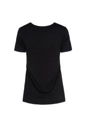 Czarny T-shirt damski z aplikacją TSHDT-0039-99(W19)-02
