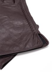 Brown men's leather gloves REKMS-0001A-1I(Z26), close-up of product detail, view on white background.