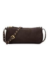Brown suede women's handbag TORES-1383-1I(Z26) - front product view, on white background.