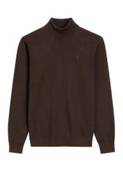 Men's dark brown turtleneck sweater SWEMT-0095B-1I(Z26)