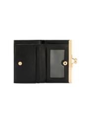Small black women's wallet with monogram POREC-0422-98(Z25), product view from the inside on a white background.