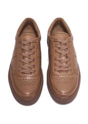 Women's leather sneakers in cool beige color BUTYD-1294-1K(Z26), front product view on white background.
