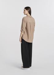 Dark beige women's shirt KOSDT-0157-82(W25)-04