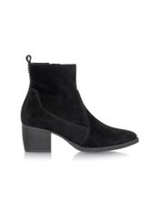 Women's leather ankle boots with heels BUTYD-1005A-98(Z25), side view of the product on a white background.