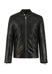 Men's leather jacket with stand-up collar KURMS-0298-1040(KS)-04