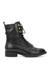 Black leather women's ankle boots BUTYD-1202-99(Z25)