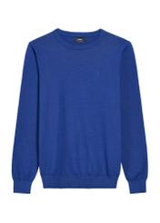 Navy blue cotton men's sweater SWEMT-0114A-17(Z25)