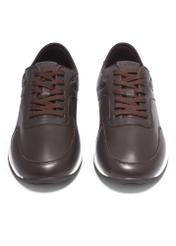 Brown leather men's sports shoes BUTYM-0566-1I(Z26), front product view on a light background.