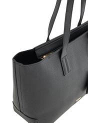 Black imitation leather shopper bag TOREC-0908-99(W24)-08